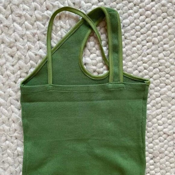 Green cross sleeveless camisole top - Picture 4 of 6